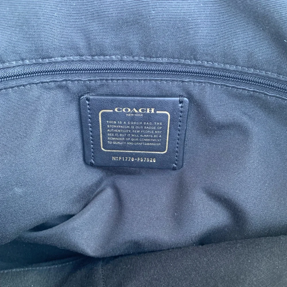 Coach Black Leather Shoulder Bag with Gold Hardware